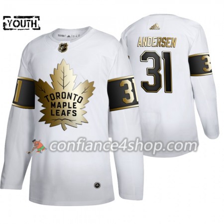 Adidas Maillot de Hockey Toronto Maple Leafs Frederik Andersen 31 Adidas 2019-20 Golden Edition Blanc Authentic - Enfant